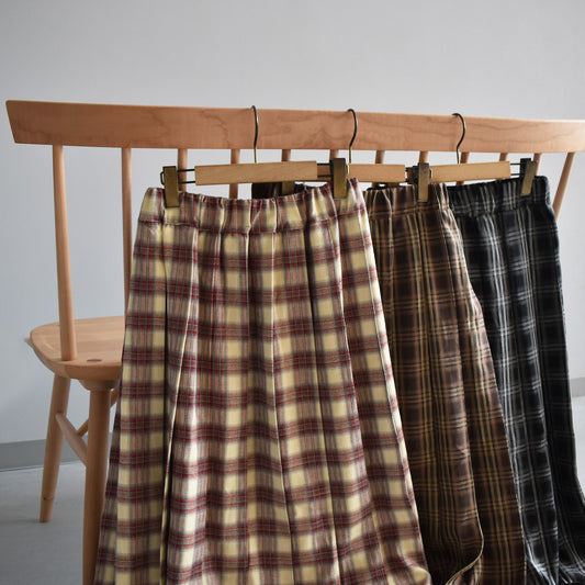 【tee-up】オンブレチェックプリーツスカート