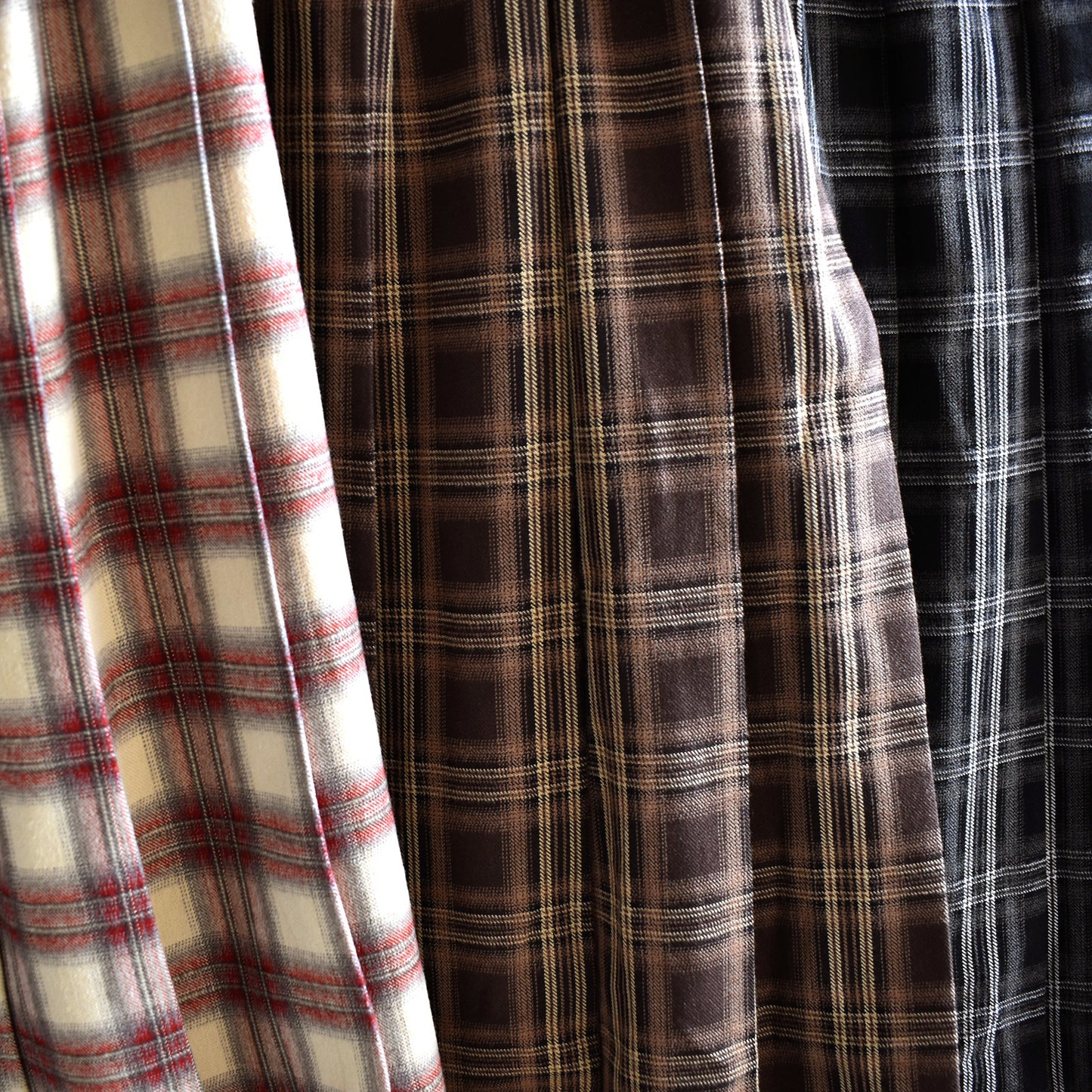 【tee-up】オンブレチェックプリーツスカート