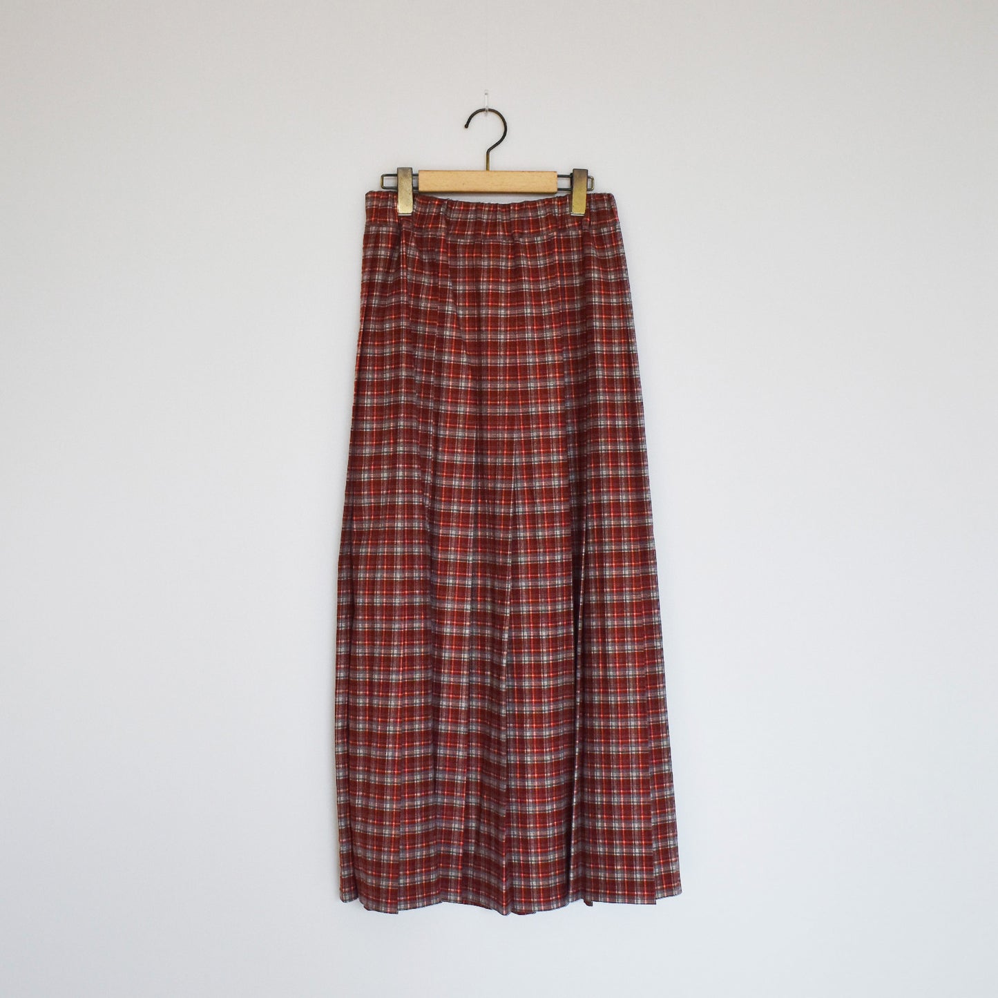 【tee-up】先染めチェックプリーツスカート