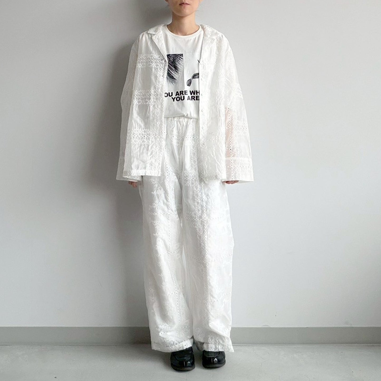 【gleam】パッチワーク風総刺繍シャツジャケット