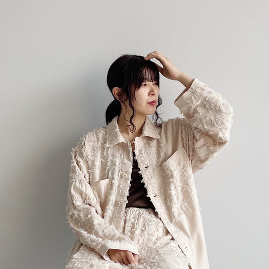 【Cotopone】カットフリンジミックスシャツ