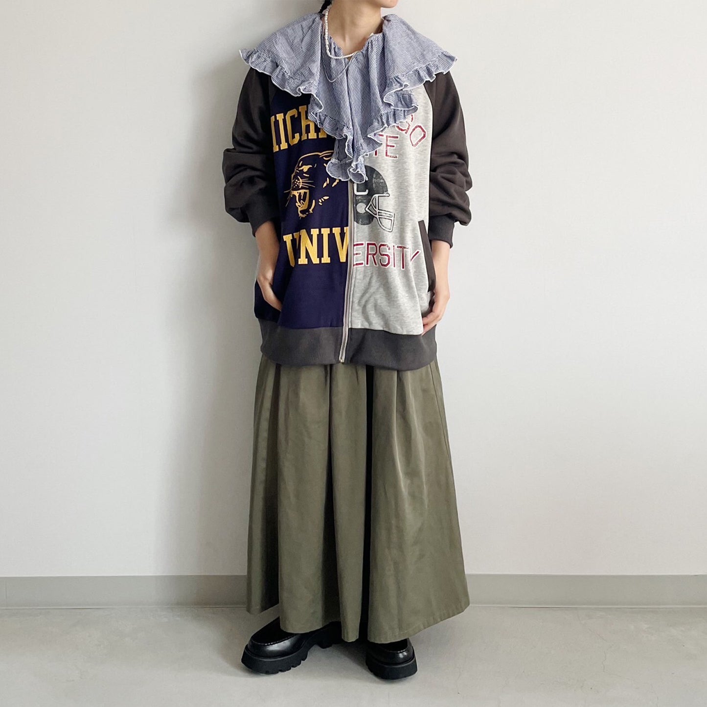 【cotopone】TCツイルボリュームフレアスカート