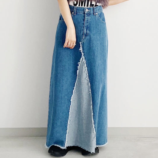 【organic】リメイク風断ち切りロングスカート