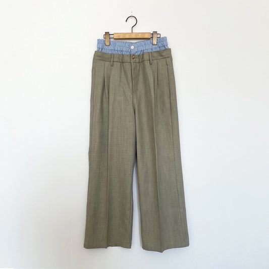 【gleam】ダブルウエストタックパンツ