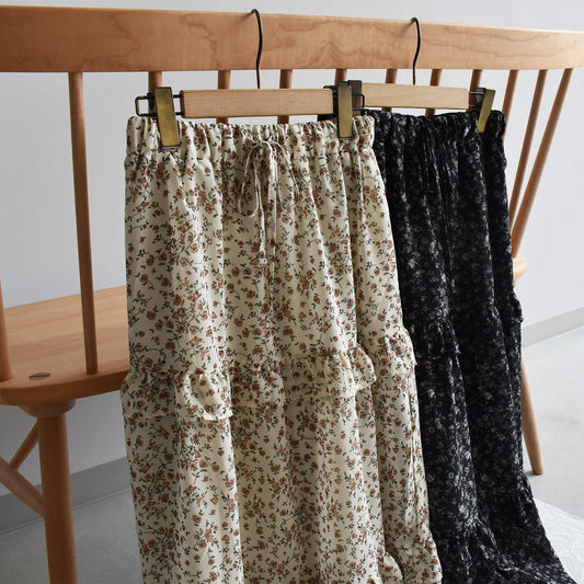 【gleam】小花柄フリルティアードスカート