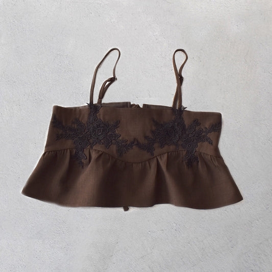 【gleam】フラワーレース付きビスチェ