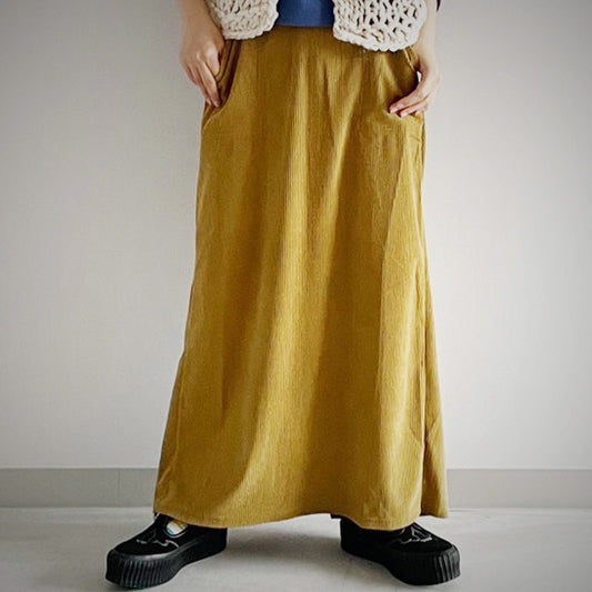 BLUCIELO カットコーデュロイベイカースカート