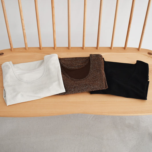 【gleam】ラメカットソー袖口釦あきプルオーバー