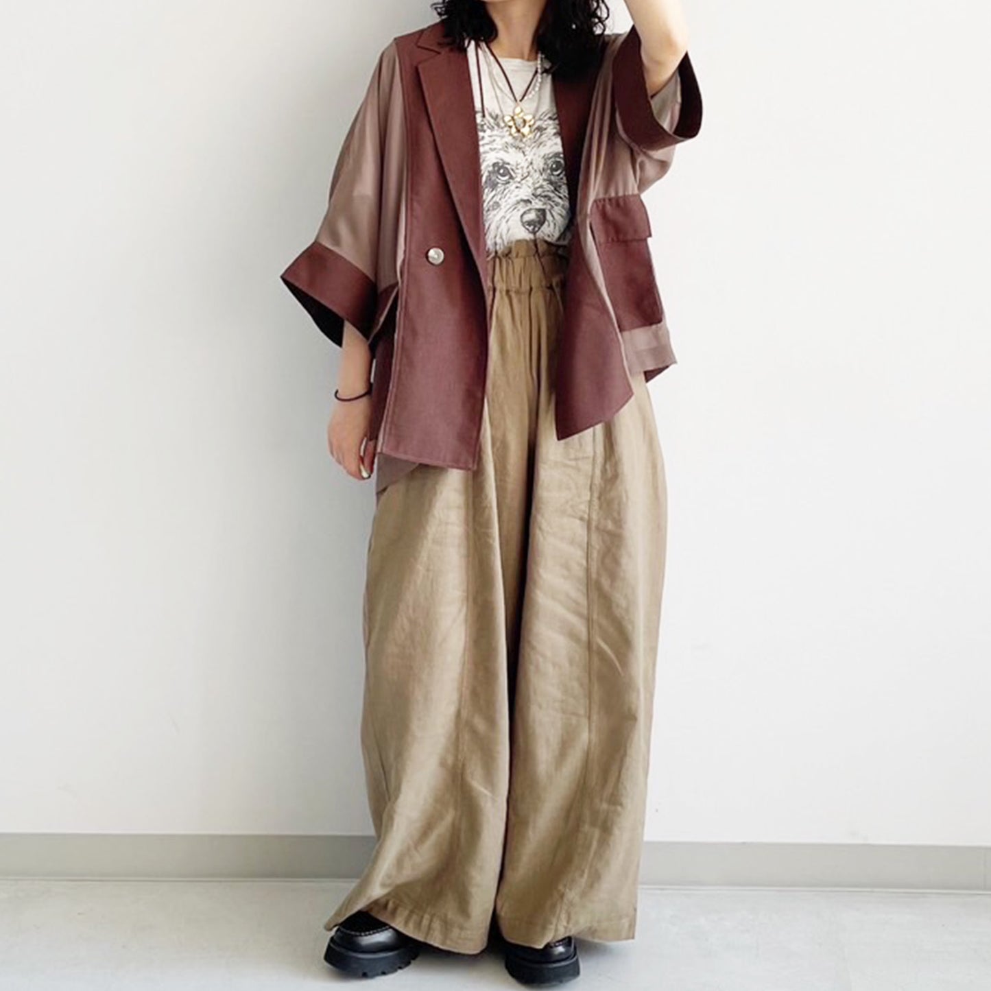 【gleam】シュナウザー線画プリントビッグT