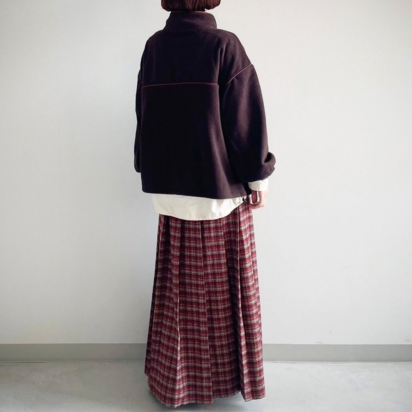 【tee-up】先染めチェックプリーツスカート
