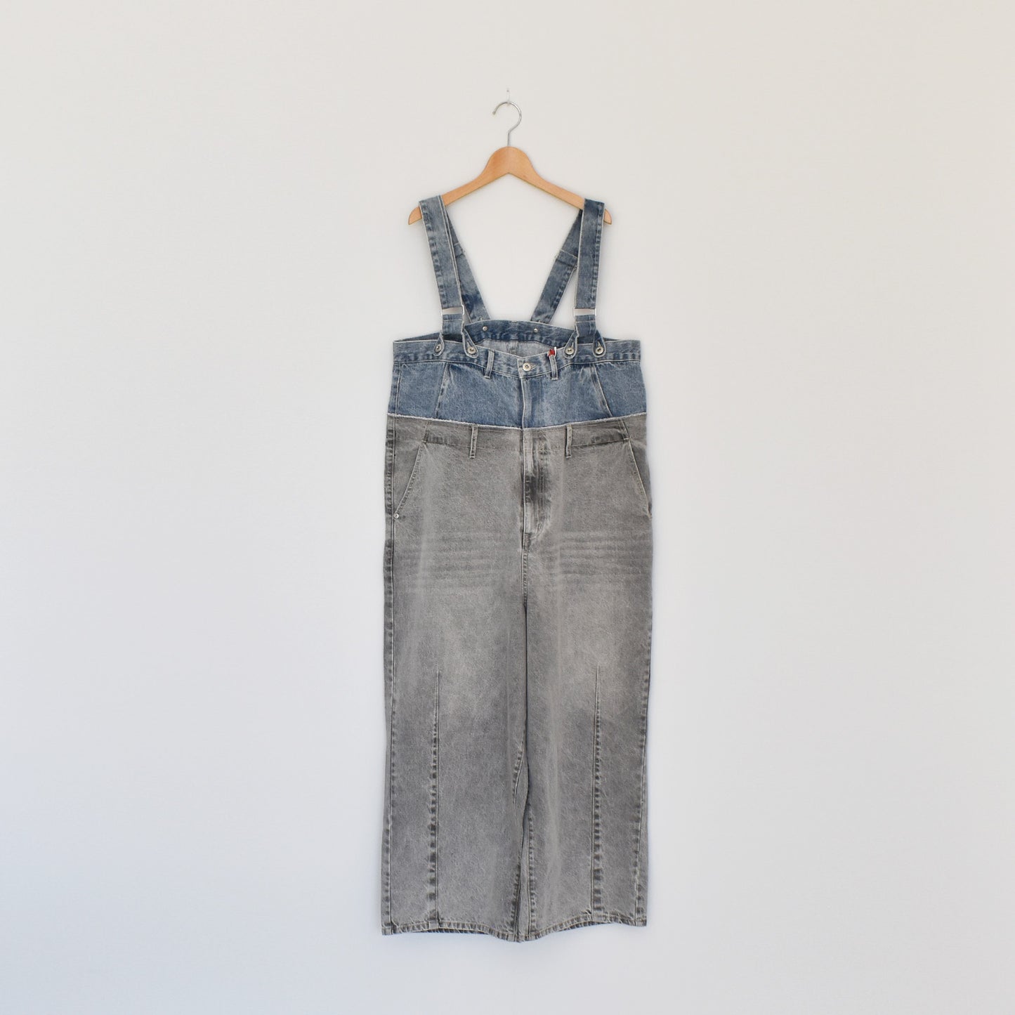 【mililopiulu】Wウェストデニムロングサロペット