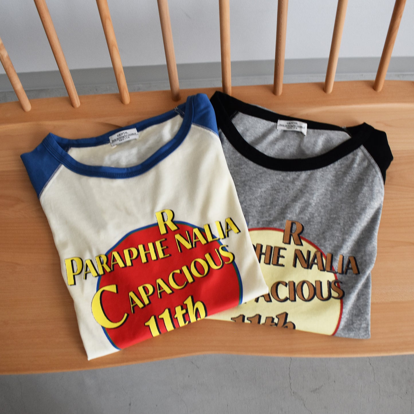 【GENTIL】PrintバイカラーラグランTee