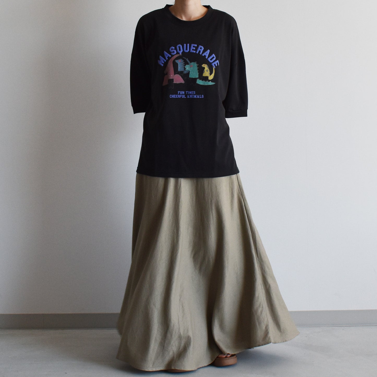 【tee-up】フレアーロングスカート