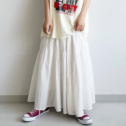 斜ティアードロングスカート