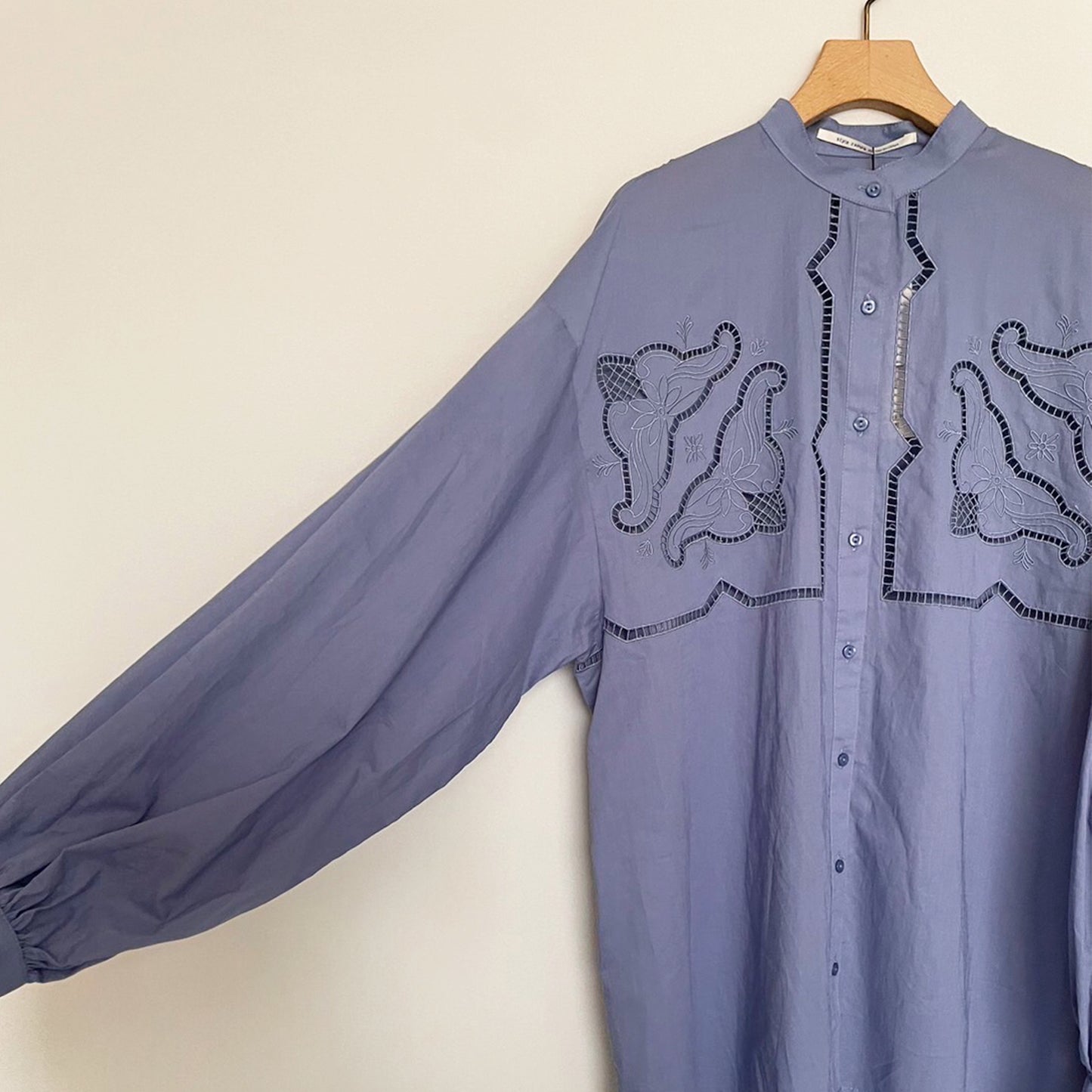 【ZampaStyle】カットワーク刺繍シャツ