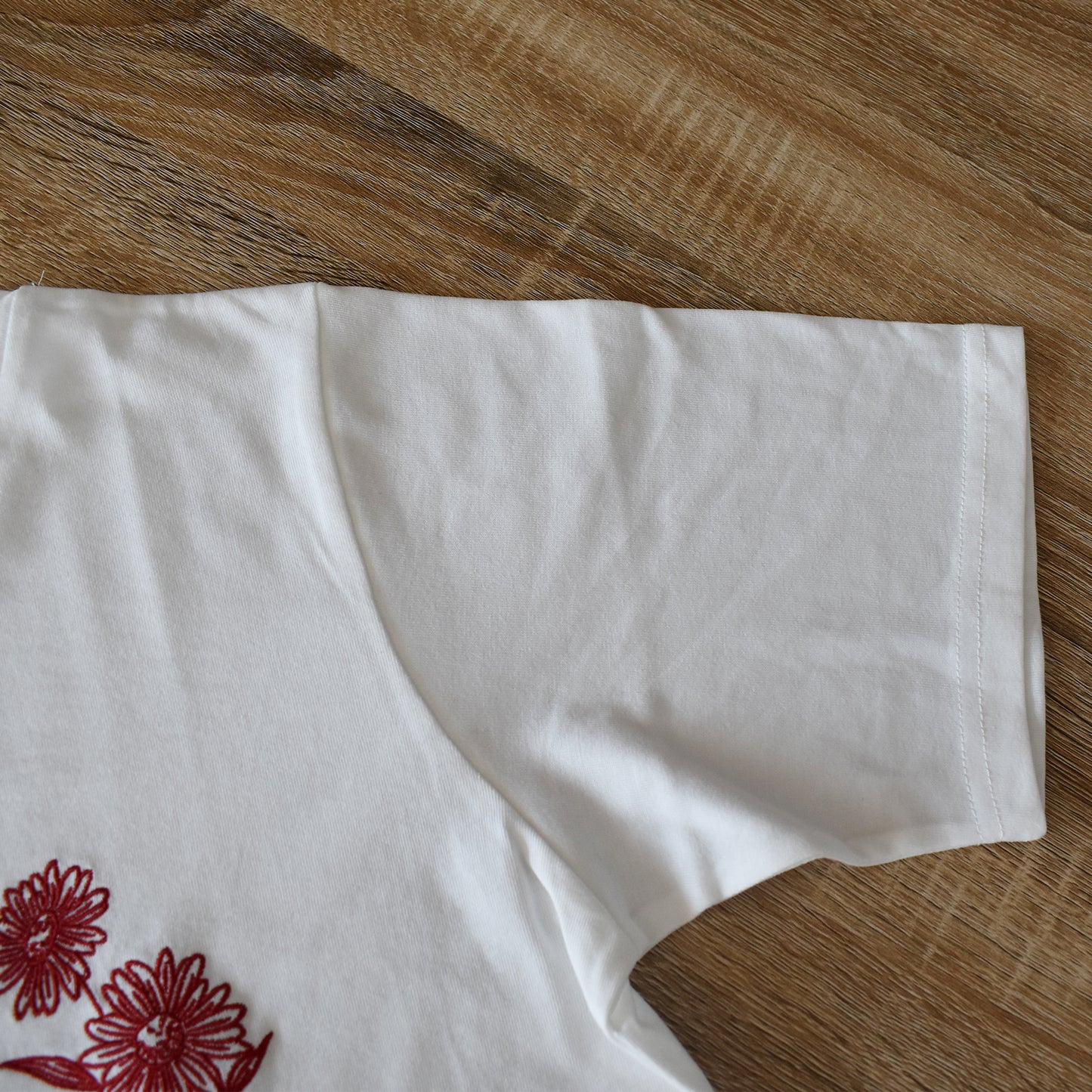 【gleam】花線画刺繍半袖T
