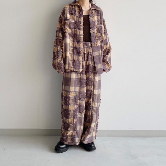 【Cotopone】カットフリンジミックスイージーパンツ