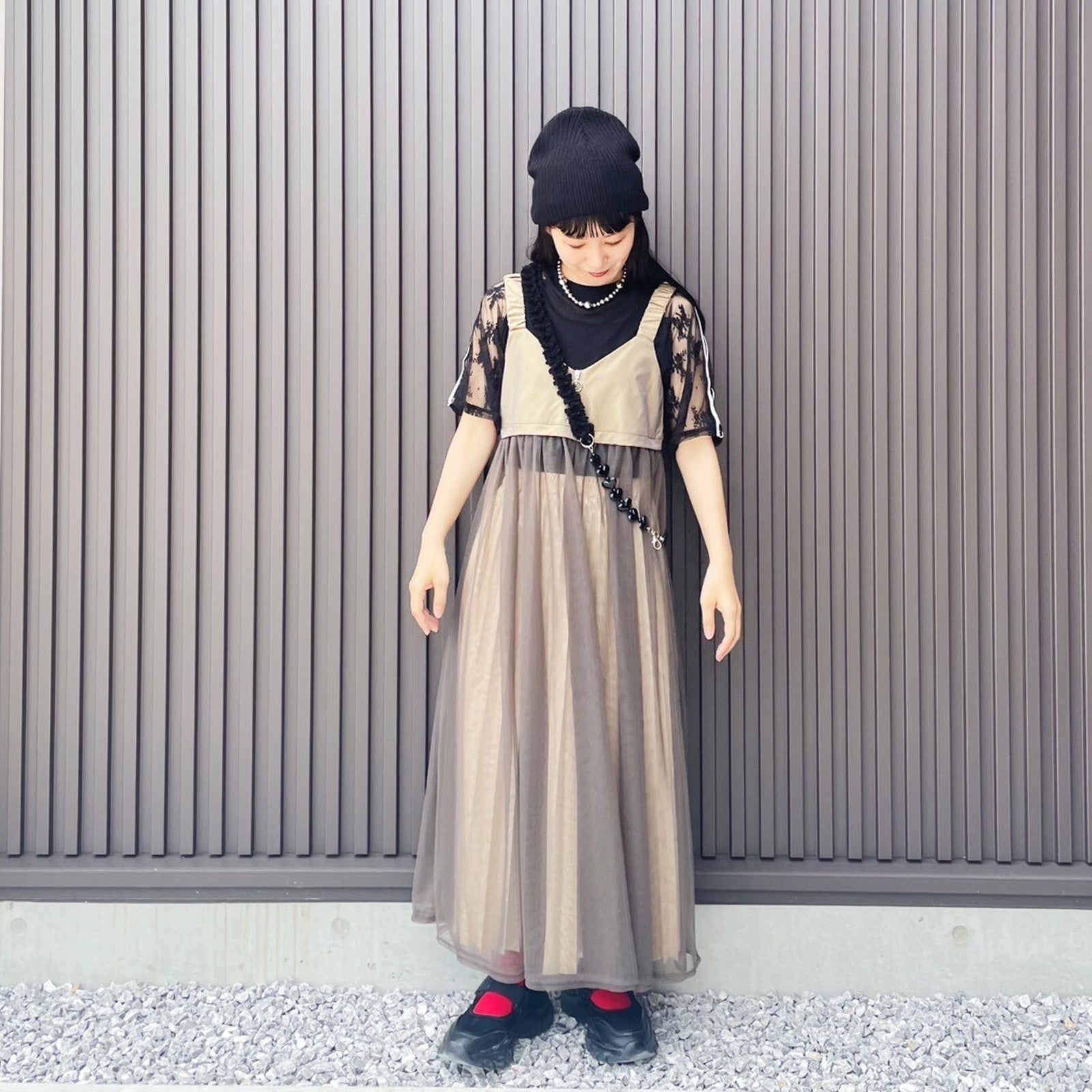 MAISON SPECIAL フロッキーグラムシアーキャミワンピ MAISON SPECIAL（メゾンスペシャル）の「フロッキーグラムシアーキャミ