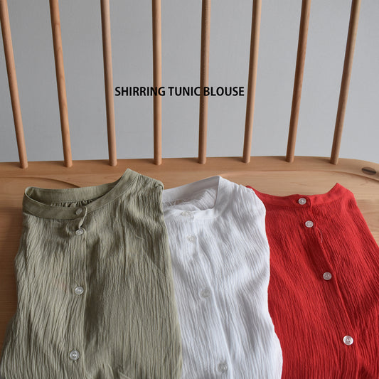 シャーリングチュニックブラウス