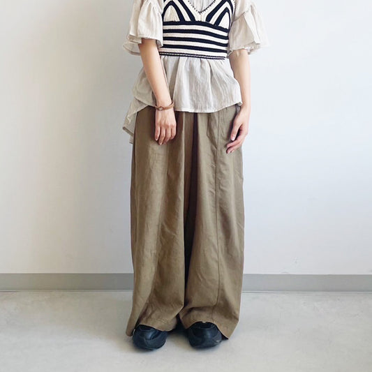 ギャザー切替パンツ