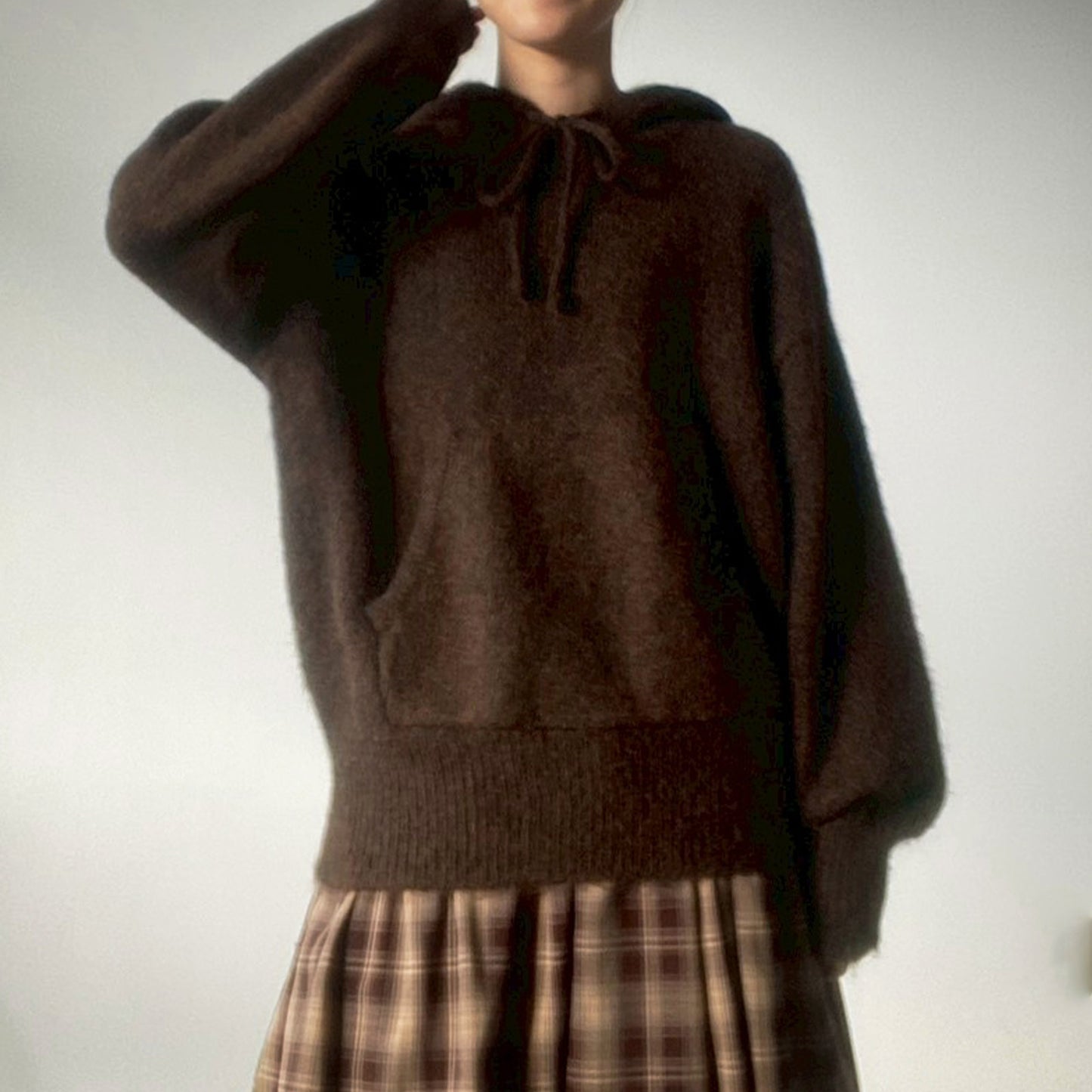 【gleam】ニットルーズフーディ