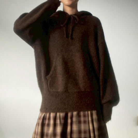 【gleam】ニットルーズフーディ