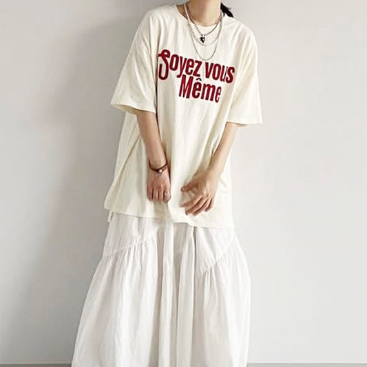 【KAKELA&TRANQUIL】フロッキープリントロングクルーT