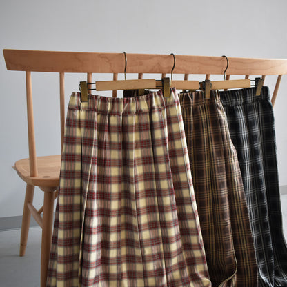 【tee-up】オンブレチェックプリーツスカート