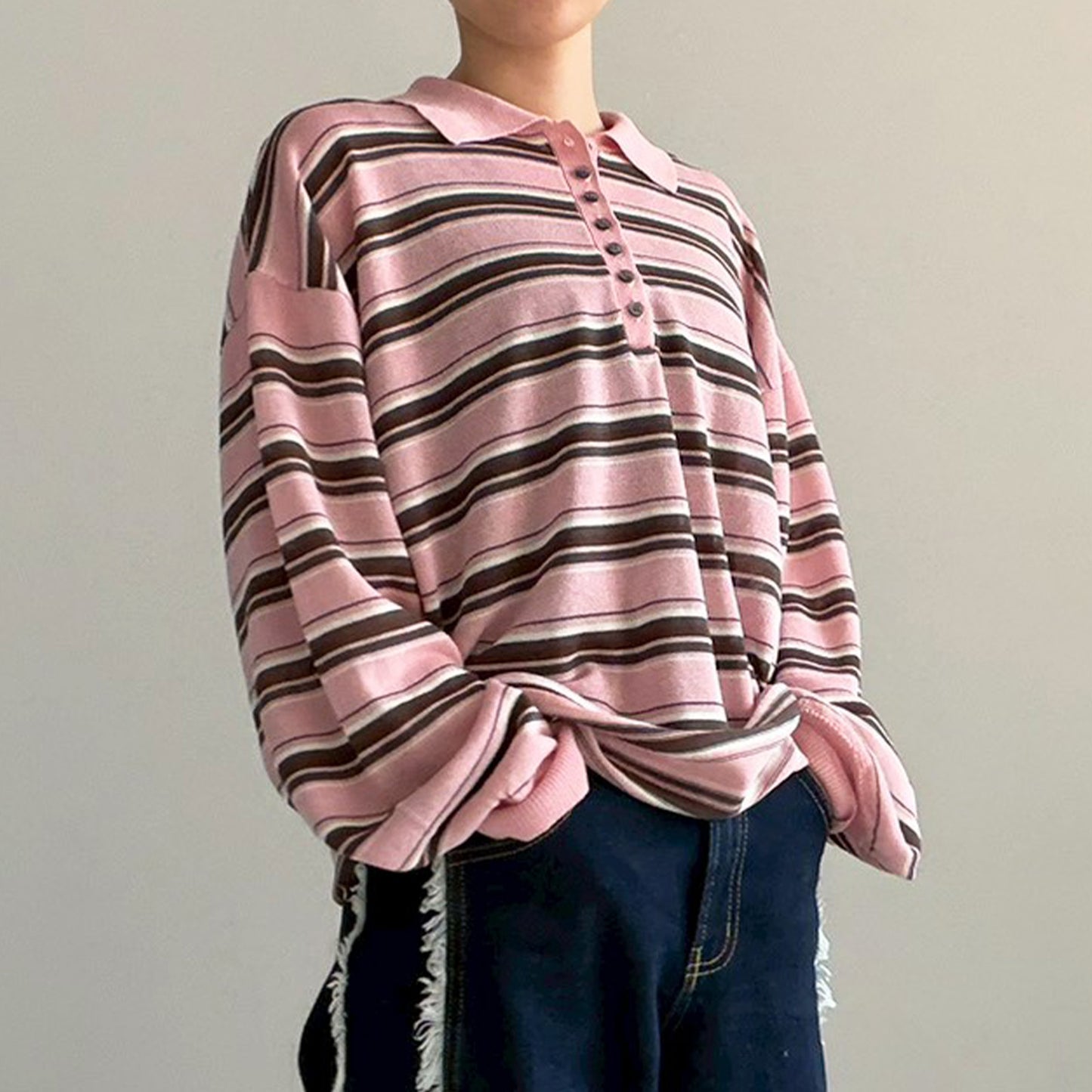 【gleam】ボーダーシアーポロプルオーバー