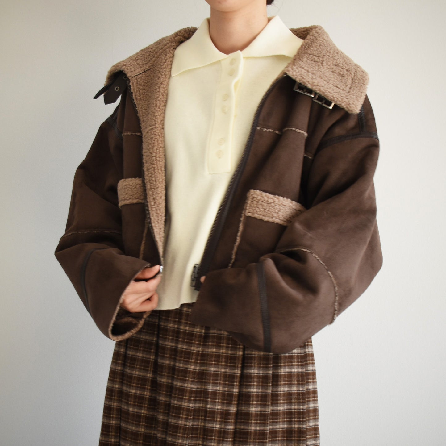 【Cotopone】ショート丈ムートンジャケット