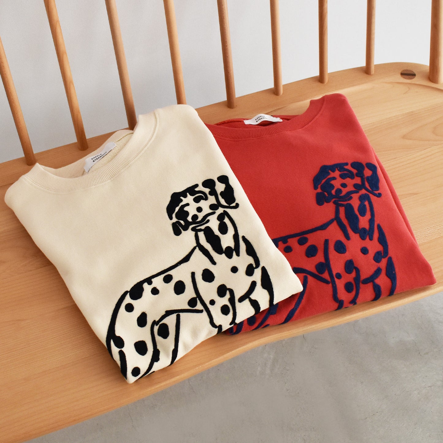 【KAKELA&TRANQUIL】ダルメシアン刺繍ロングスウェット