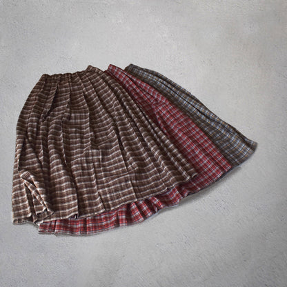 【tee-up】先染めチェックプリーツスカート