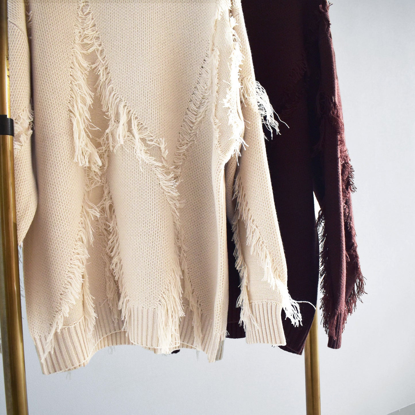 【gleam】ダイヤフリンジ編みBIGプルオーバー