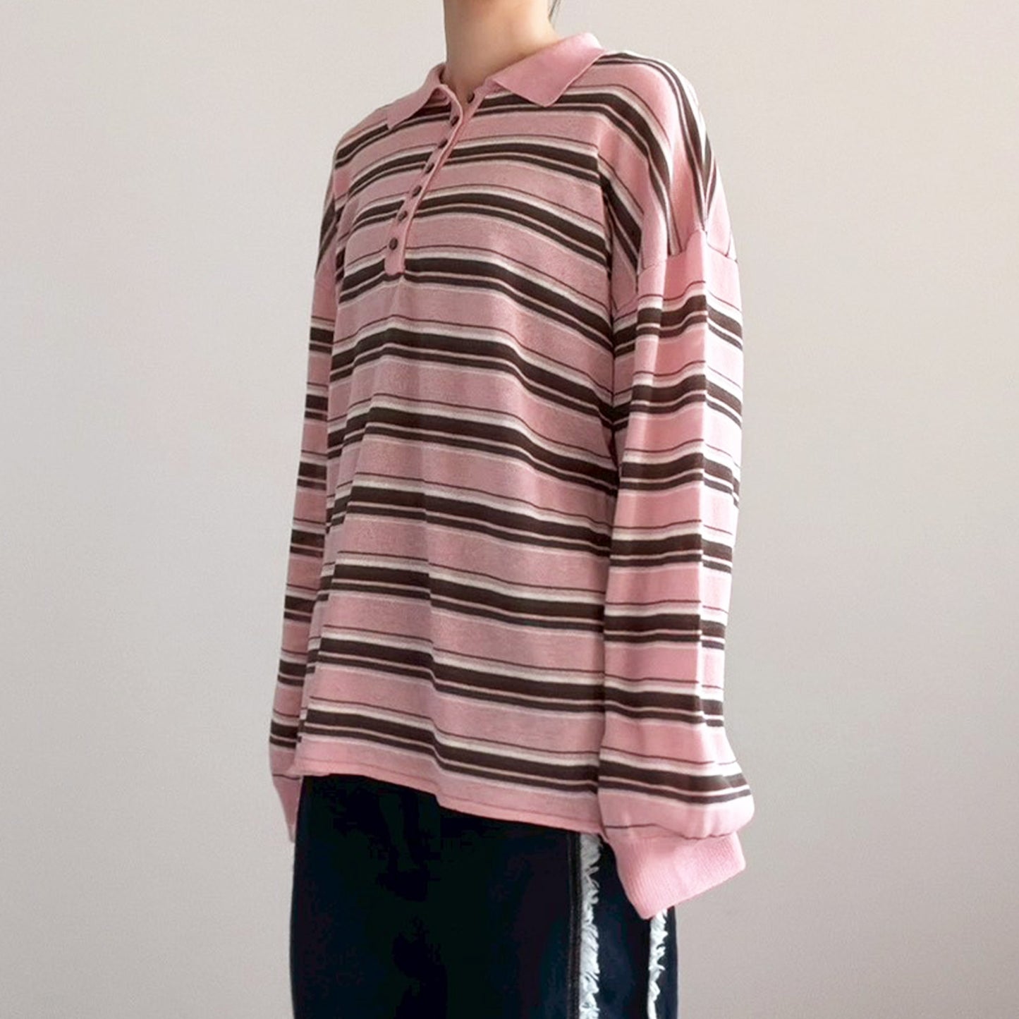 【gleam】ボーダーシアーポロプルオーバー