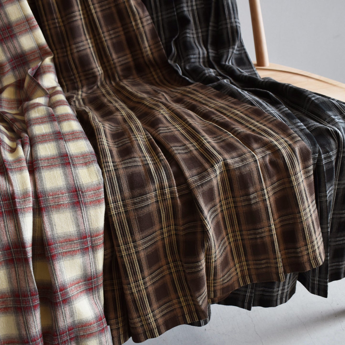 【tee-up】オンブレチェックプリーツスカート