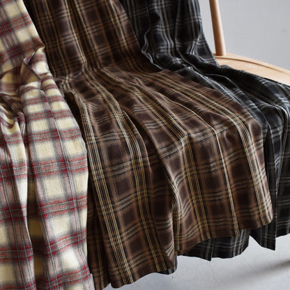 【tee-up】オンブレチェックプリーツスカート