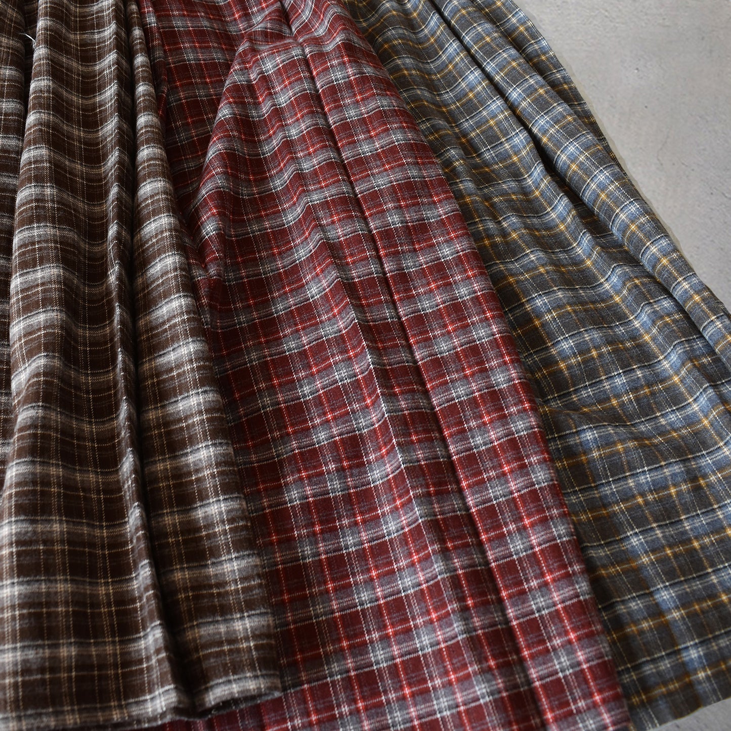 【tee-up】先染めチェックプリーツスカート