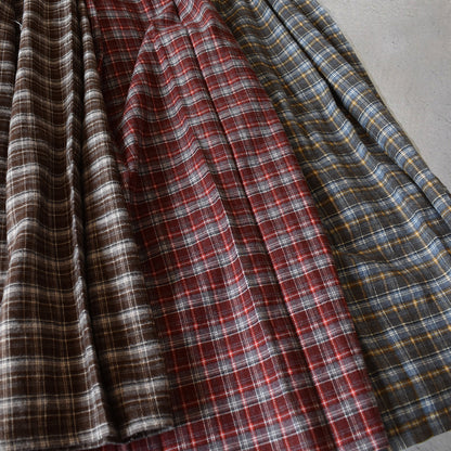 【tee-up】先染めチェックプリーツスカート