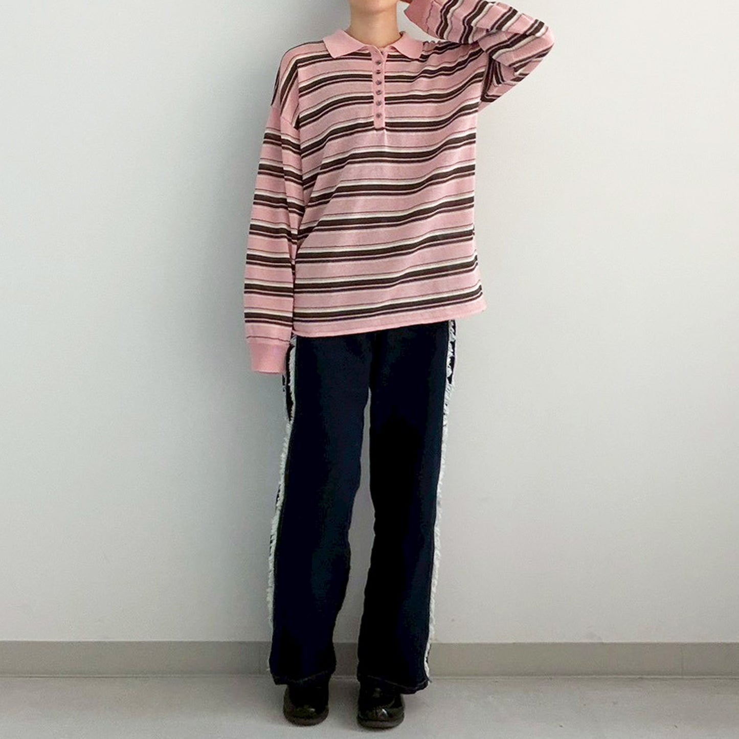 【gleam】ボーダーシアーポロプルオーバー