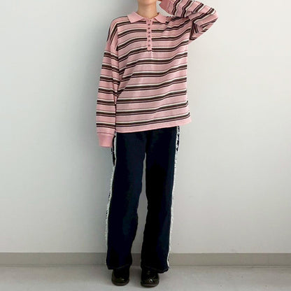 【gleam】ボーダーシアーポロプルオーバー