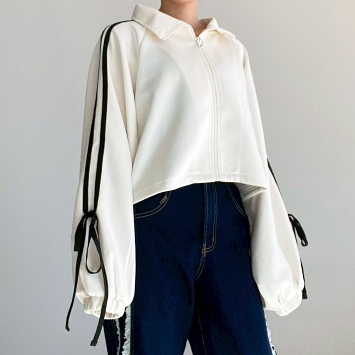 【Fun Fashion Future】リボンライントラックジャケット