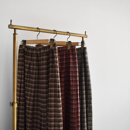 【tee-up】先染めチェックプリーツスカート