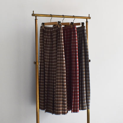 【tee-up】先染めチェックプリーツスカート