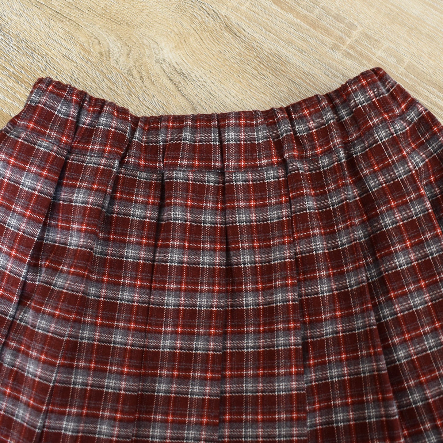 【tee-up】先染めチェックプリーツスカート