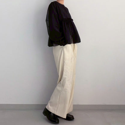 【gleam】脇花刺繍ワイドパンツ