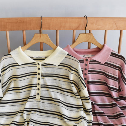 【gleam】ボーダーシアーポロプルオーバー