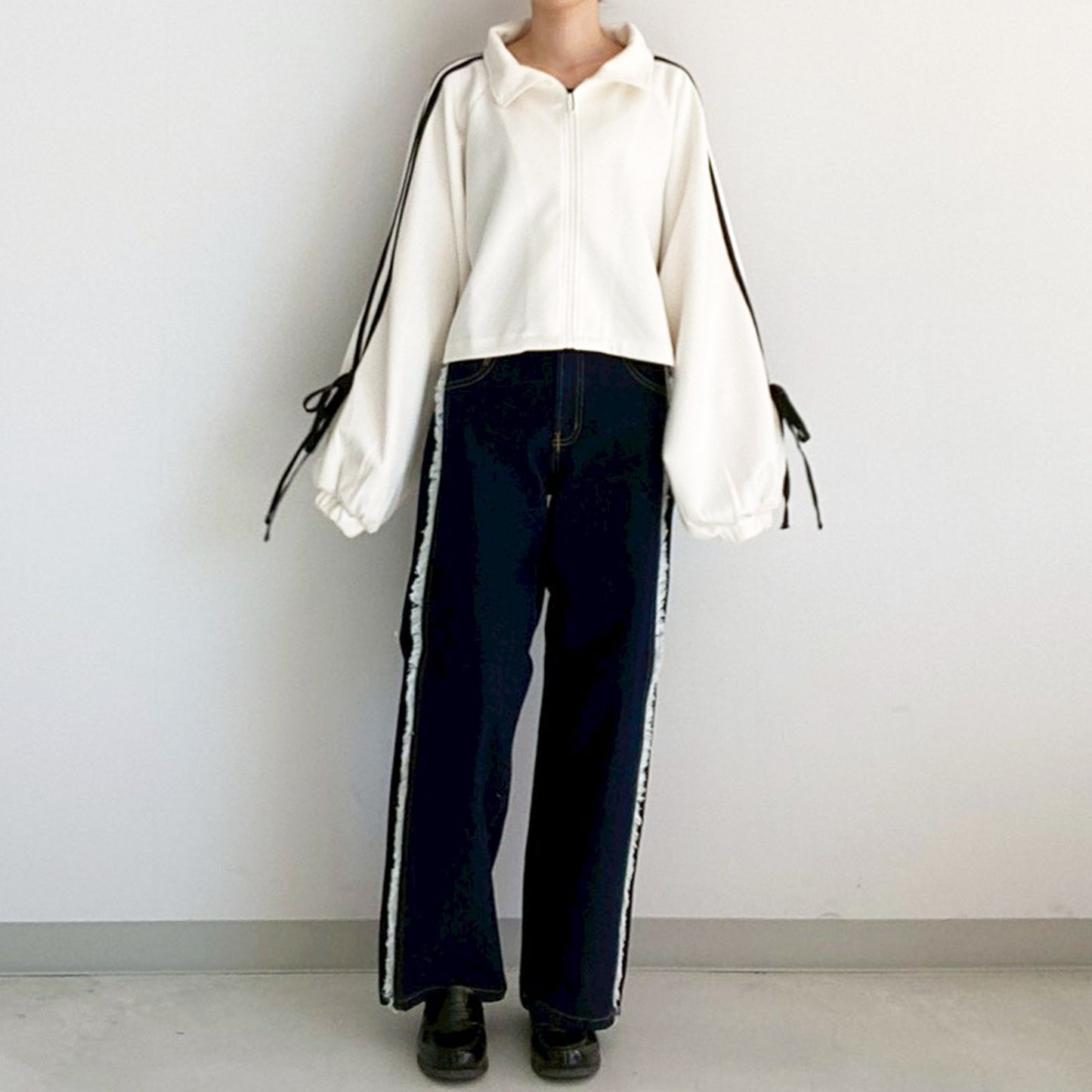 【Fun Fashion Future】リボンライントラックジャケット