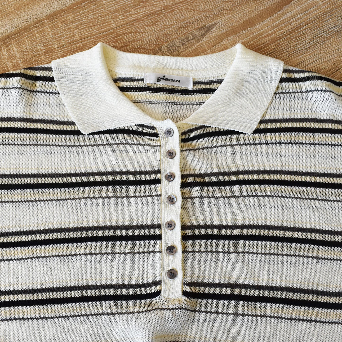 【gleam】ボーダーシアーポロプルオーバー