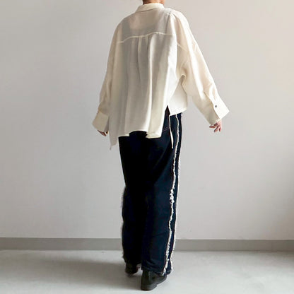 【gleam】シアー裾ドロストBIGシャツ