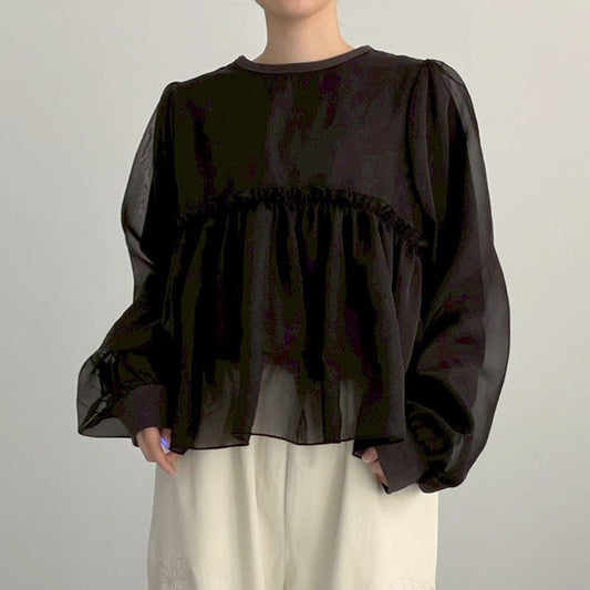 【gleam】フルボリュームオーガンジー重ねプルオーバー